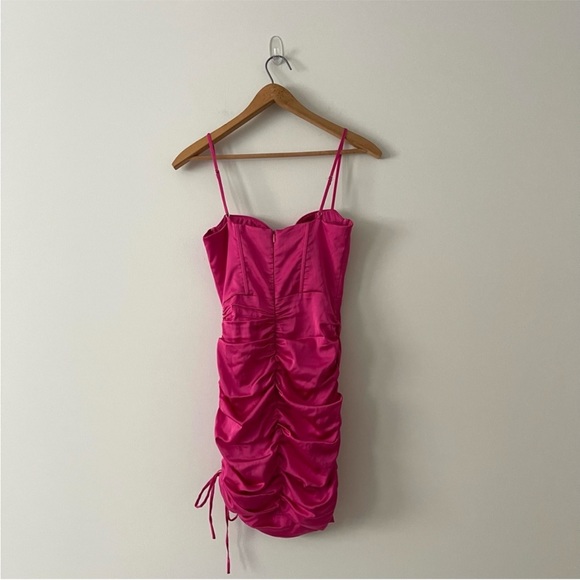 Oh Polly Timeless Ruched Satin Mini Dress - Picture 4 of 8